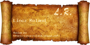 Lincz Roland névjegykártya